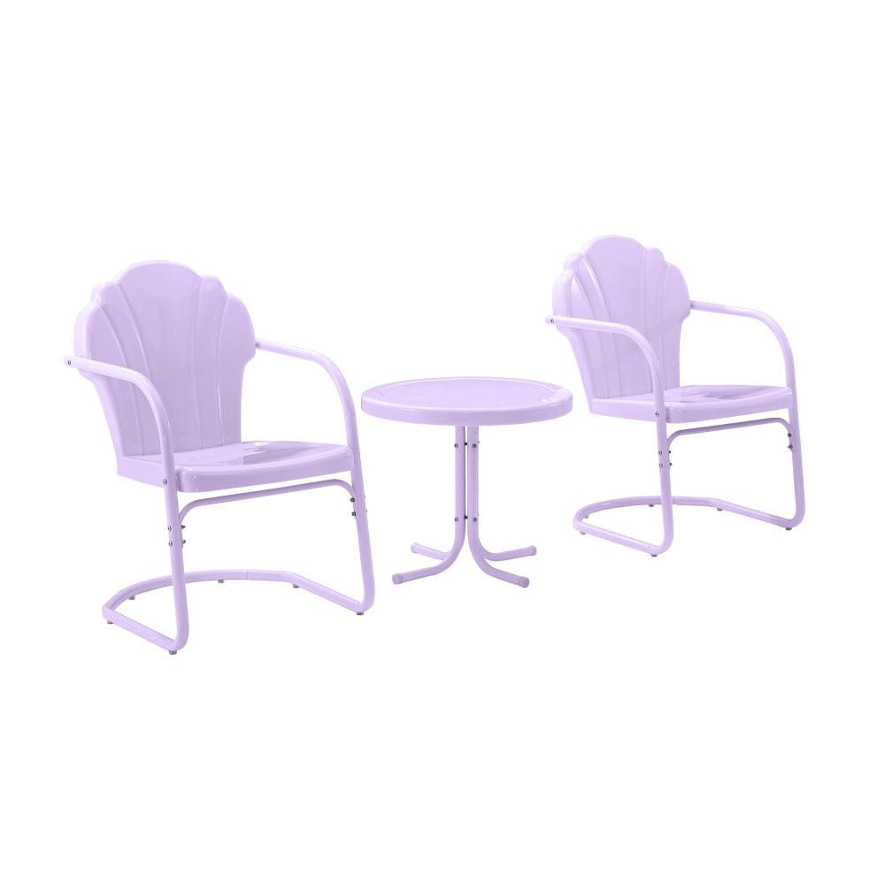 Crosley Furniture - Tulip 3Pc Retro Outdoor Chair Set - Side Table & 2 Chairs - KO10011LN view 3