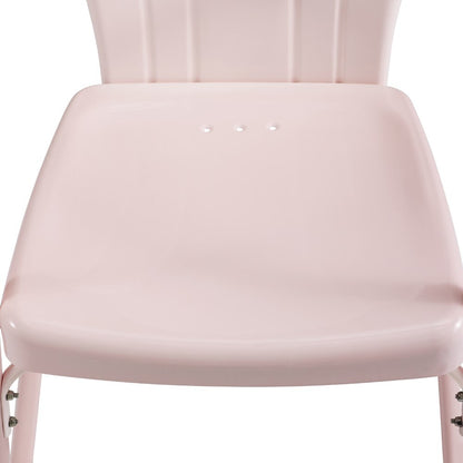 Crosley Furniture - Tulip 5 Piece Outdoor Dining Set Pastel Pink Gloss/White Satin - Dining Table & 4 Chairs - KO10014PI view 5