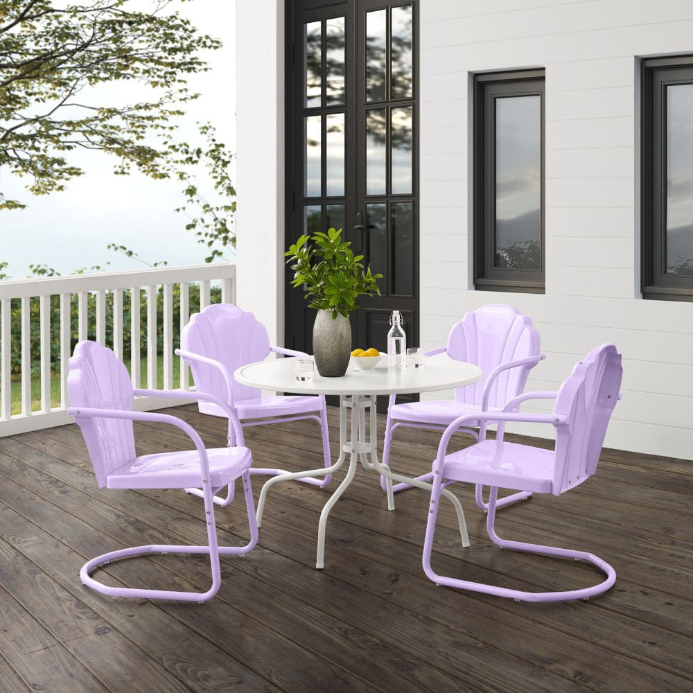 Crosley Furniture - Tulip 5Pc Retro Outdoor Dining Set - Dining Table & 4 Chairs - KO10014LN view 6