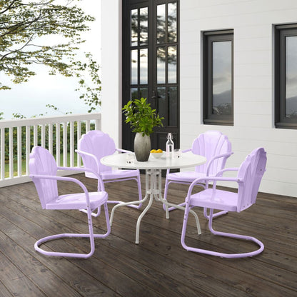 Crosley Furniture - Tulip 5Pc Retro Outdoor Dining Set - Dining Table & 4 Chairs - KO10014LN view 6