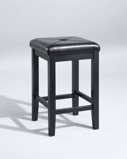 Crosley Furniture - Upholstered Square Seat Bar Stool in Black Finish with 24 Inch Seat Height (Set of 2) - CF500524-BK veiw 1
