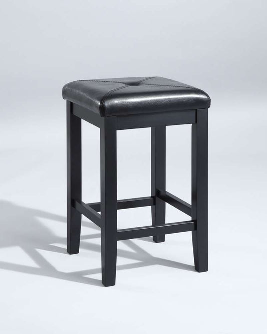 Crosley Furniture - Upholstered Square Seat Bar Stool in Black Finish with 24 Inch Seat Height (Set of 2) - CF500524-BK veiw 1