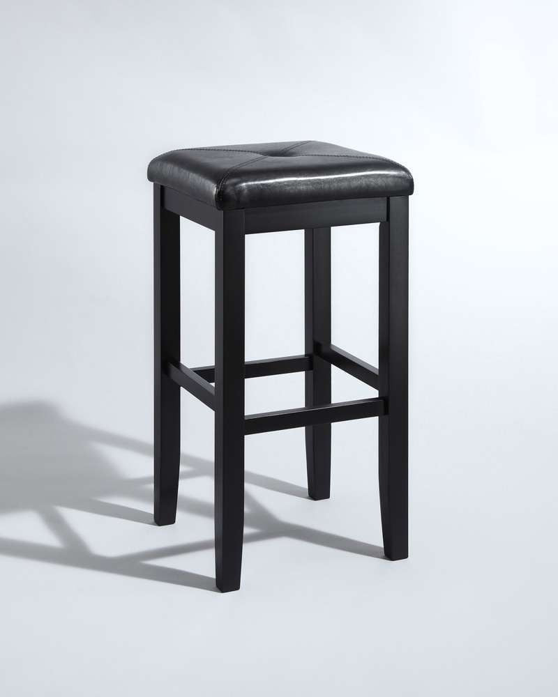 Crosley Furniture - Upholstered Square Seat Bar Stool in Black Finish with 29 Inch Seat Height (Set of 2) - CF500529-BK veiw 1