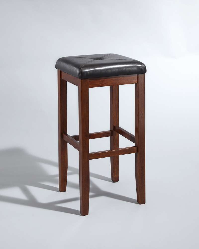 Crosley Furniture - Upholstered Square Seat Bar Stool in Vintage Mahogany Finish with 29 Inch Seat Height (Set of 2) - CF500529-MA veiw 1