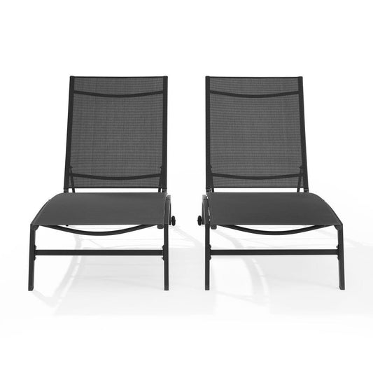 Crosley Furniture - Weaver 2-Piece Outdoor Chaise Lounge Set - 2 Lounge Chairs - KO70390MB-CL view 2