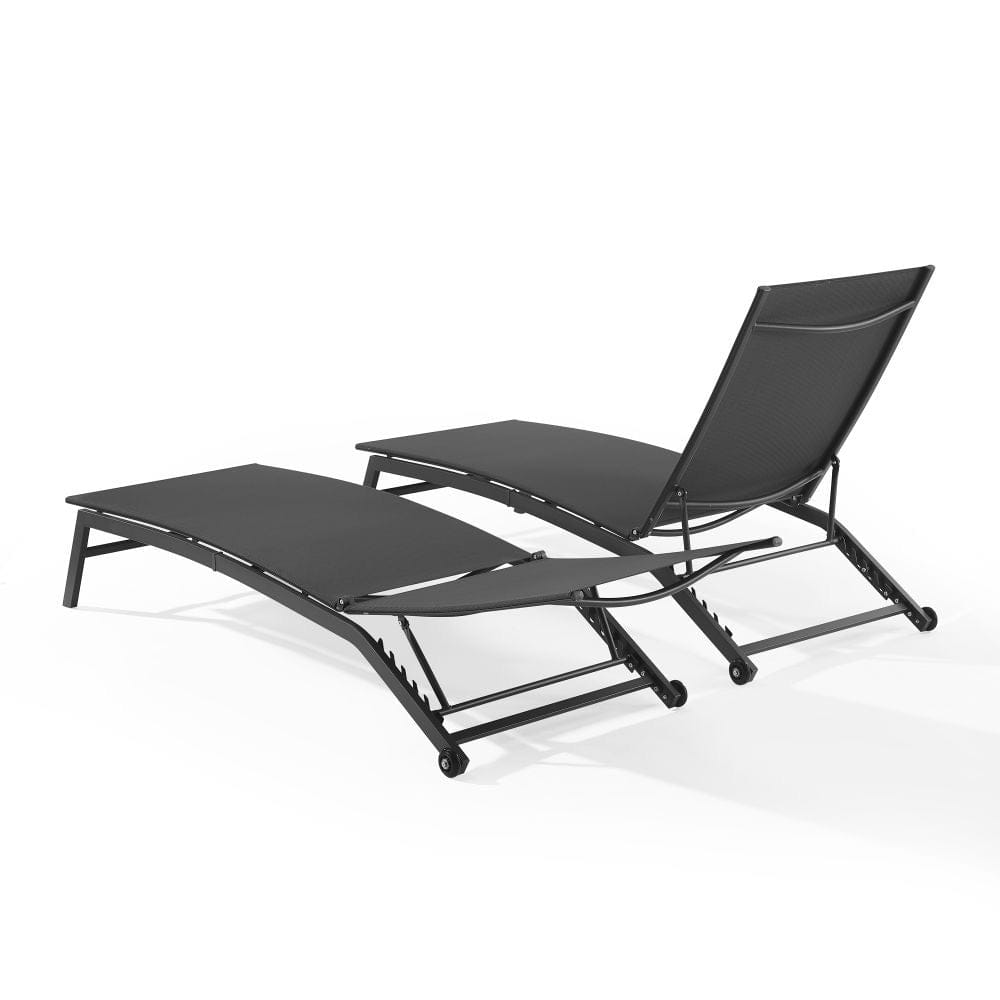 Crosley Furniture - Weaver 2-Piece Outdoor Chaise Lounge Set - 2 Lounge Chairs - KO70390MB-CL view 3