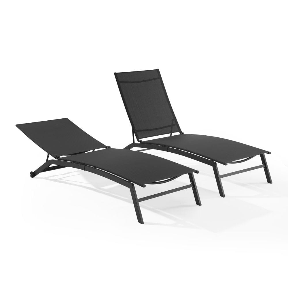 Crosley Furniture - Weaver 2-Piece Outdoor Chaise Lounge Set - 2 Lounge Chairs - KO70390MB-CL view 4