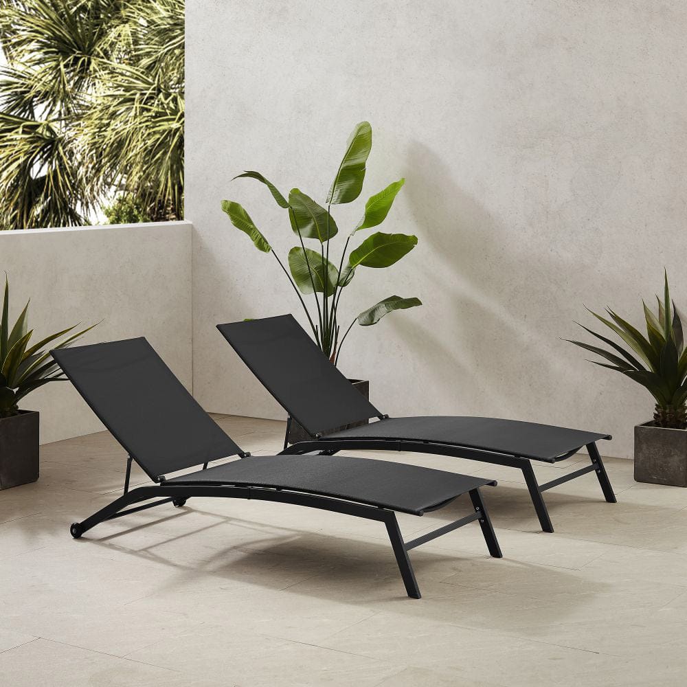 Crosley Furniture - Weaver 2-Piece Outdoor Chaise Lounge Set - 2 Lounge Chairs - KO70390MB-CL view 6