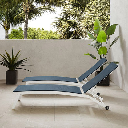Crosley Furniture - Weaver 2-Piece Outdoor Chaise Lounge Set - 2 Lounge Chairs - KO70390WH-NV view 7
