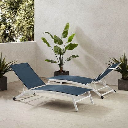 Crosley Furniture - Weaver 2-Piece Outdoor Chaise Lounge Set - 2 Lounge Chairs - KO70390WH-NV view 8