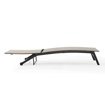Crosley Furniture - Weaver 2Pc Outdoor Sling Chaise Lounge Set Light Gray/Matte Black - 2 Lounge Chairs - KO70390MB-LG veiw 5