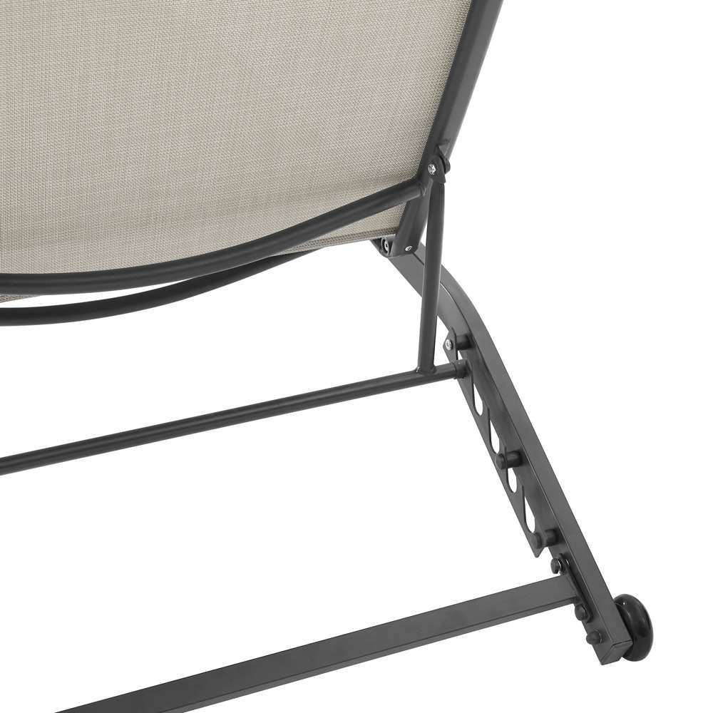 Crosley Furniture - Weaver 2Pc Outdoor Sling Chaise Lounge Set Light Gray/Matte Black - 2 Lounge Chairs - KO70390MB-LG veiw 6