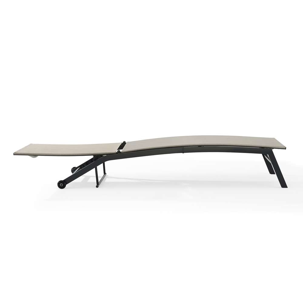 Crosley Furniture - Weaver Outdoor Sling Chaise Lounge Light Gray/Matte Black - CO6310MB-LG veiw 4