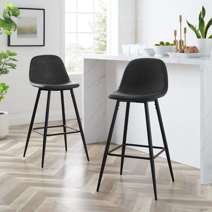 Crosley Furniture - Weston 2Pc Bar Stool Set Distressed Black/Matte Black (Set of 2) - CF501629-BK veiw 6