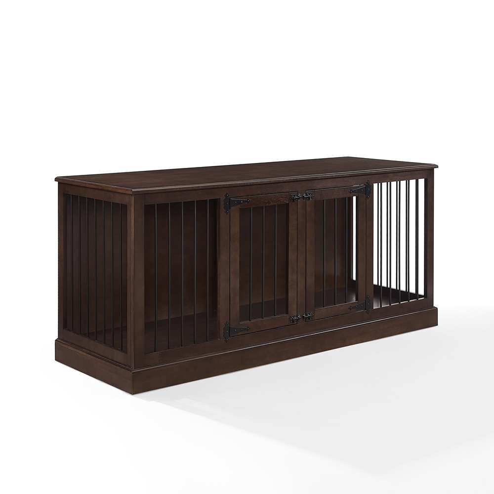 Crosley Furniture - Winslow Medium Credenza Dog Crate Dark Brown - CF4501-BR veiw 1