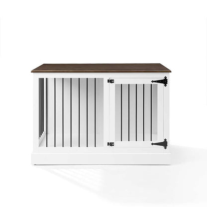 Crosley Furniture Winslow Small Credenza Dog Crate White/Dark Brown - CF4502-WH veiw 8