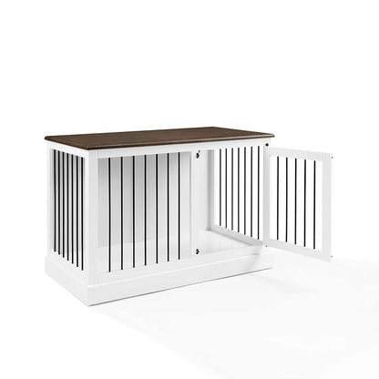 Crosley Furniture Winslow Small Credenza Dog Crate White/Dark Brown - CF4502-WH veiw 9