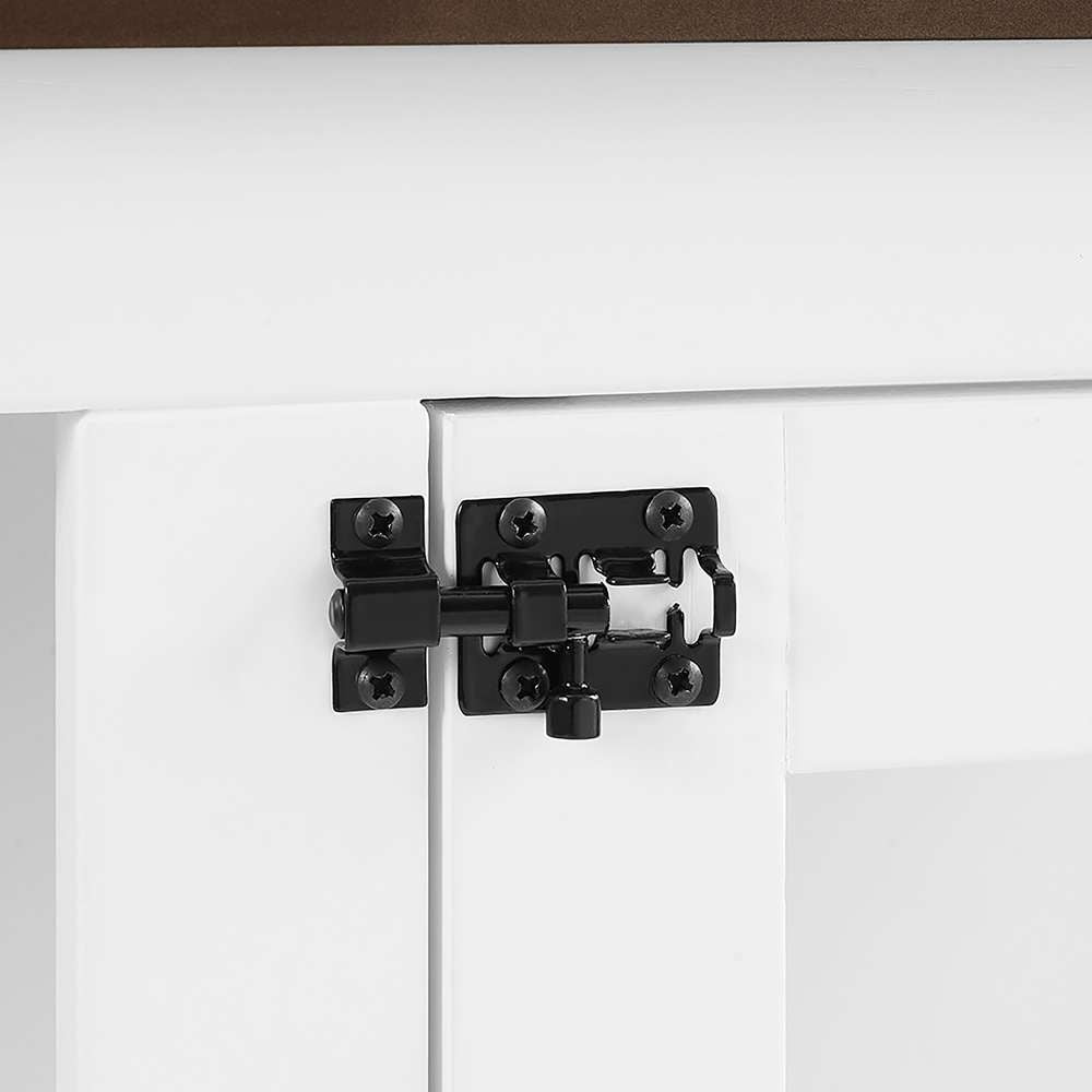 Crosley Furniture Winslow Small Credenza Dog Crate White/Dark Brown - CF4502-WH veiw 12