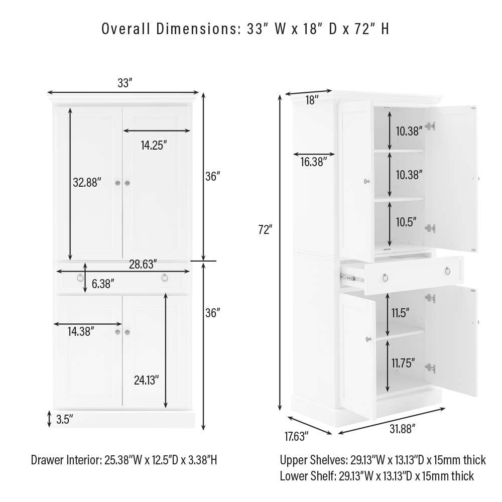 Crosley Furniture Winston Storage Pantry White - KF33026WH veiw 10