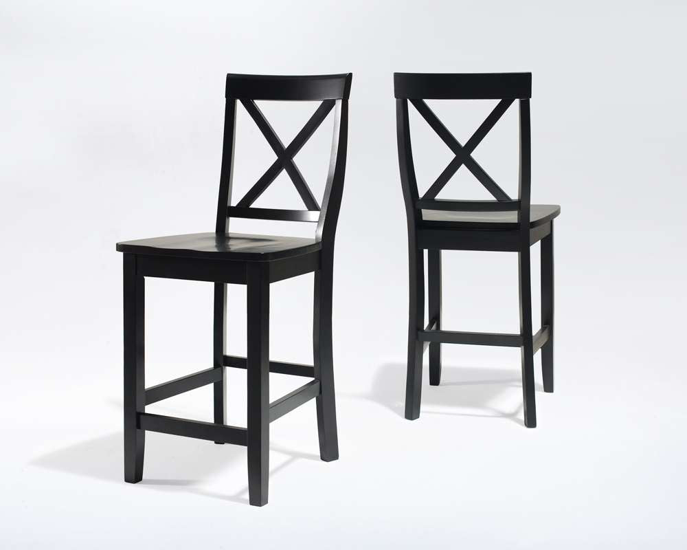 Crosley Furniture - X-Back Bar Stool in Black Finish with 24 Inch Seat Height (Set of 2) - CF500424-BK veiw 1