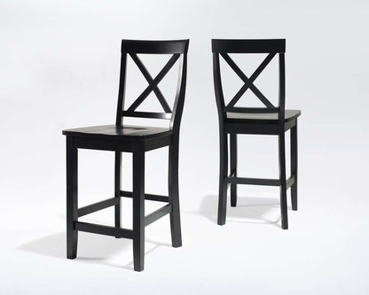 Crosley Furniture - X-Back Bar Stool in Black Finish with 24 Inch Seat Height (Set of 2) - CF500424-BK veiw 1