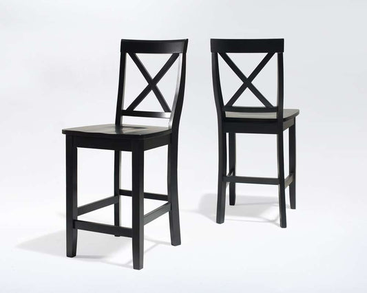 Crosley Furniture - X-Back Bar Stool in Black Finish with 24 Inch Seat Height (Set of 2) - CF500424-BK veiw 1