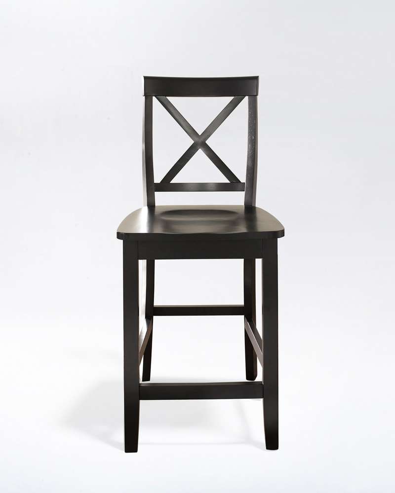 Crosley Furniture - X-Back Bar Stool in Black Finish with 24 Inch Seat Height (Set of 2) - CF500424-BK veiw 3