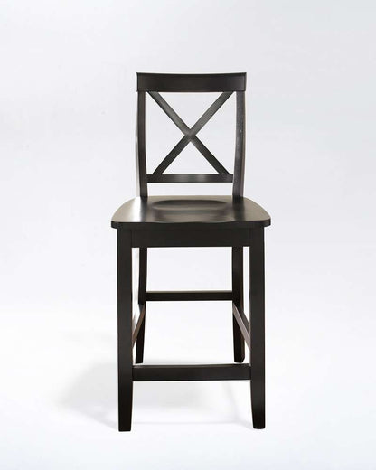Crosley Furniture - X-Back Bar Stool in Black Finish with 24 Inch Seat Height (Set of 2) - CF500424-BK veiw 3