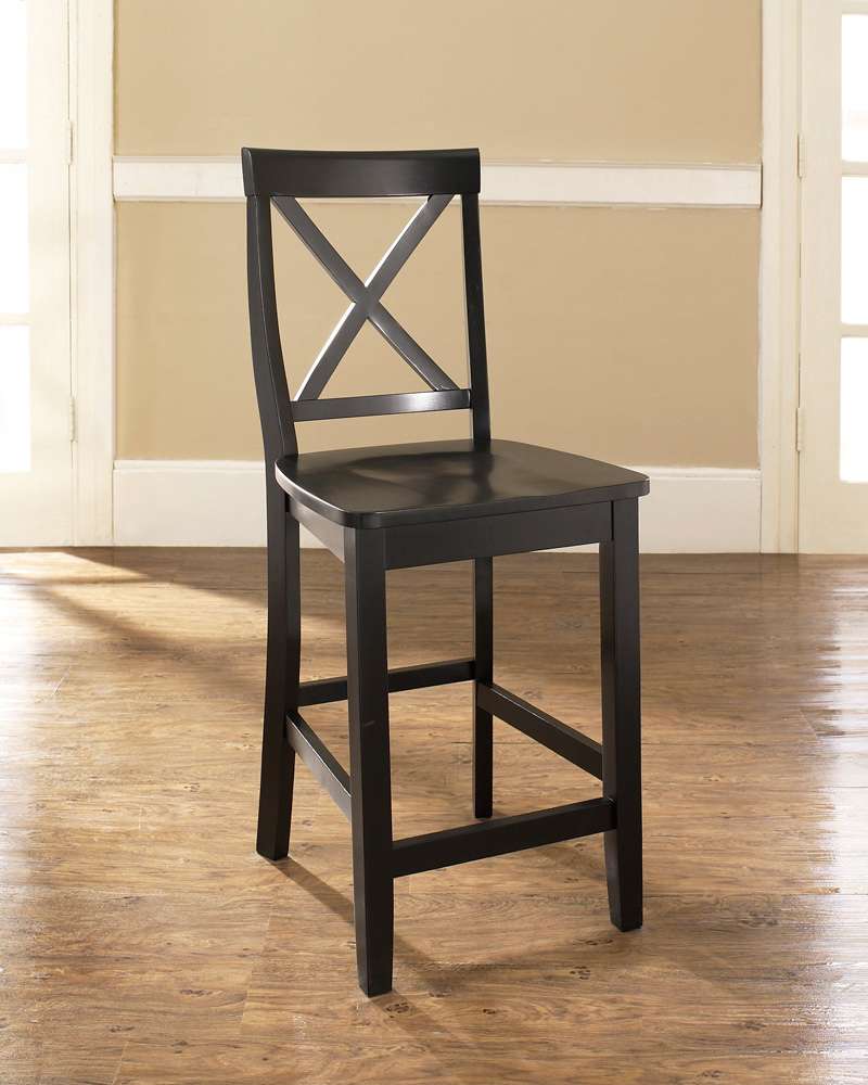Crosley Furniture - X-Back Bar Stool in Black Finish with 24 Inch Seat Height (Set of 2) - CF500424-BK veiw 4