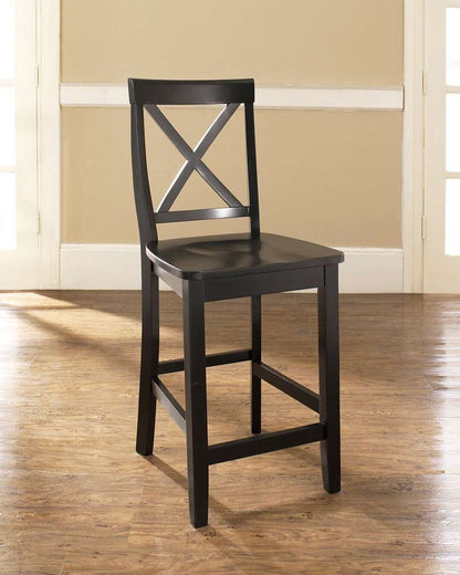 Crosley Furniture - X-Back Bar Stool in Black Finish with 24 Inch Seat Height (Set of 2) - CF500424-BK veiw 4