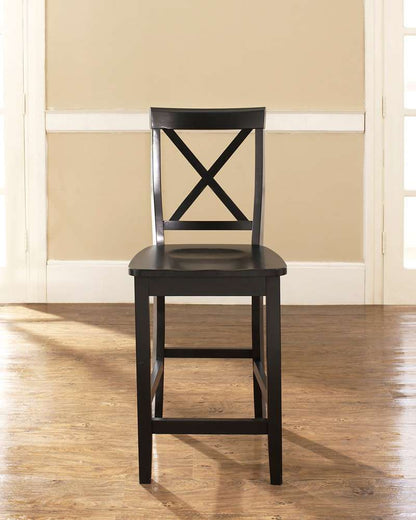 Crosley Furniture - X-Back Bar Stool in Black Finish with 24 Inch Seat Height (Set of 2) - CF500424-BK veiw 5