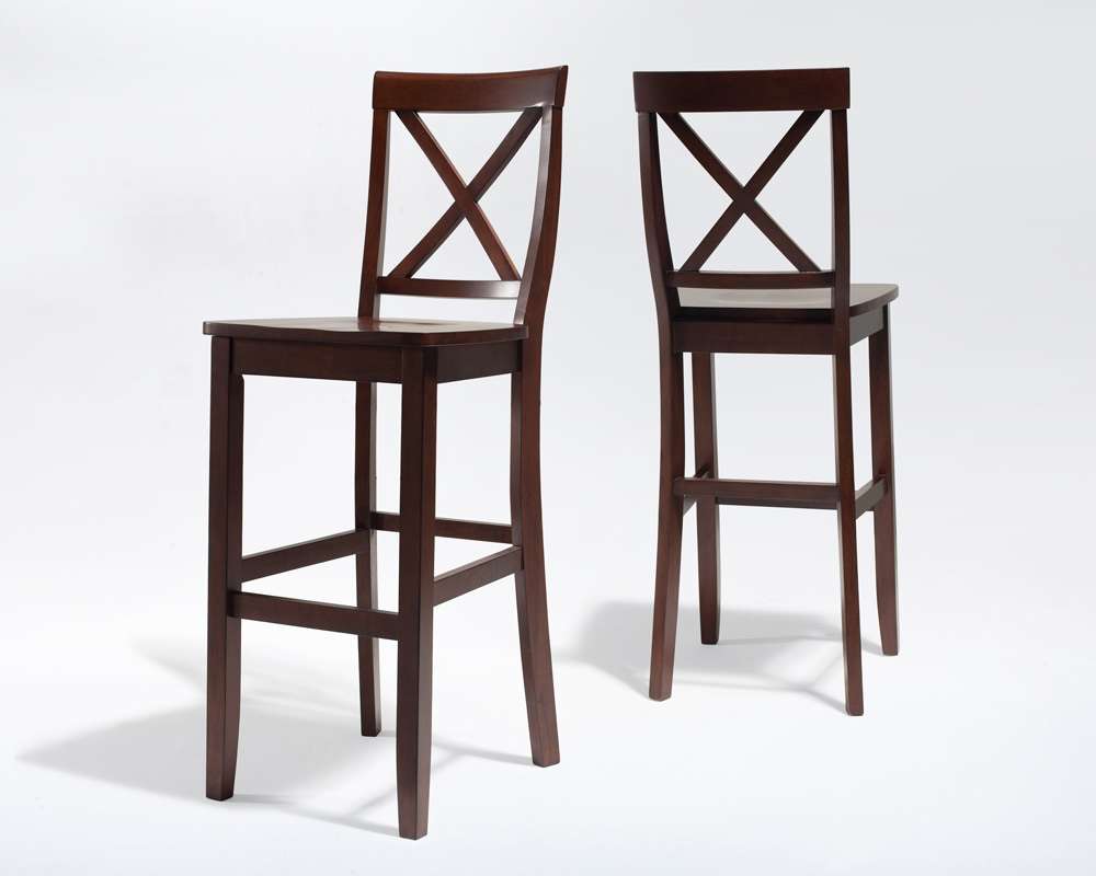 Crosley Furniture - X-Back Bar Stool in Mahogany Finish with 30 Inch Seat Height (Set of 2) - CF500430-MA veiw 1