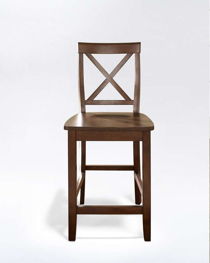 Crosley Furniture - X-Back Bar Stool in Vintage Mahogany Finish with 24 Inch Seat Height (Set of 2) - CF500424-MA view 2