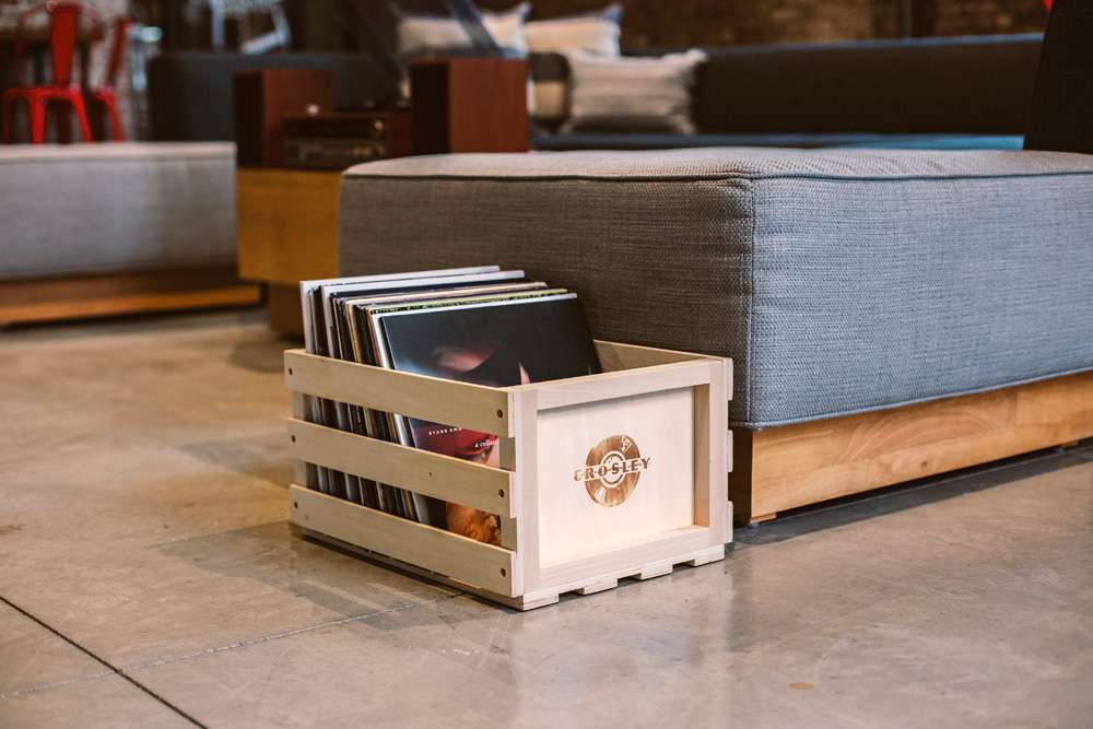 Crosley Radio - 3 Pack Vinyl Record Storage Crate Combo In Natural - AC1004A-NA3 veiw 2