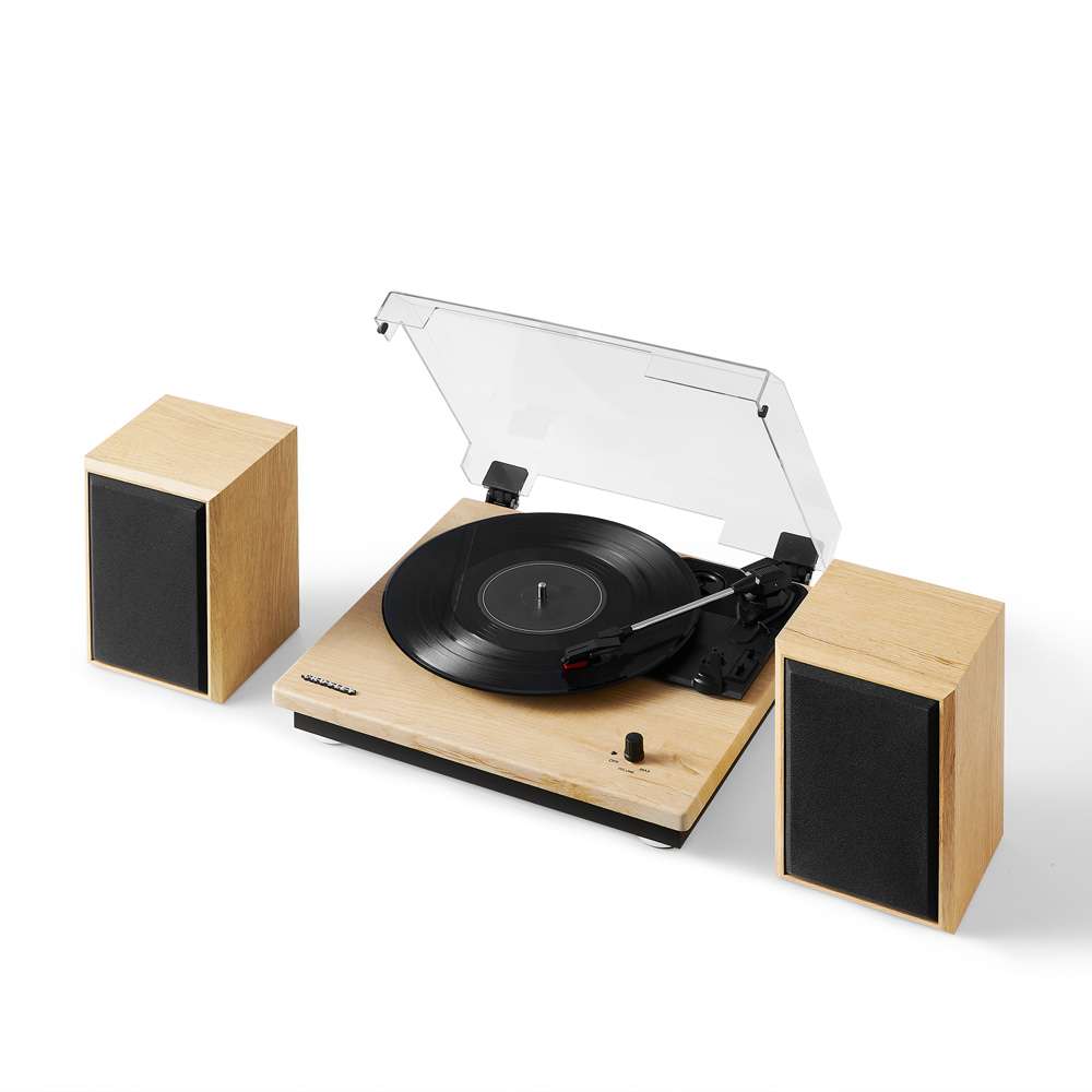 Crosley Radio - Brio Record Player With Speakers In Natural - CR6043A-NA veiw 1