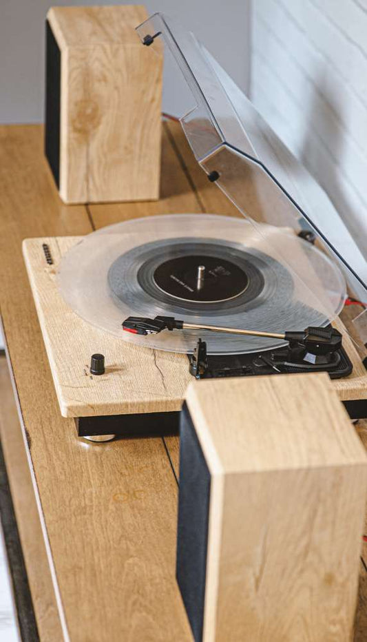 Crosley Radio - Brio Record Player With Speakers In Natural - CR6043A-NA veiw 2