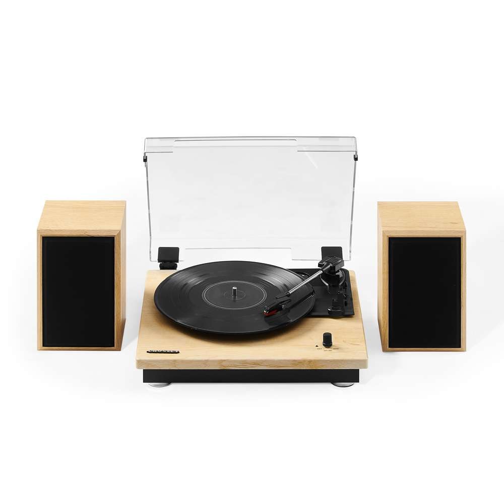 Crosley Radio - Brio Record Player With Speakers In Natural - CR6043A-NA veiw 4