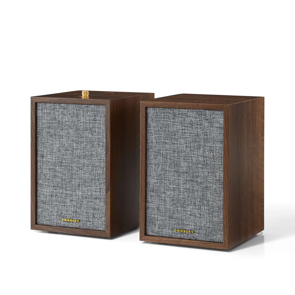 Crosley Radio - S200 Stereo Powered Bluetooth Speakers In Walnut - S200A-WA veiw 1