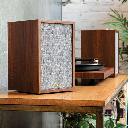 Crosley Radio - S200 Stereo Powered Bluetooth Speakers In Walnut - S200A-WA veiw 4