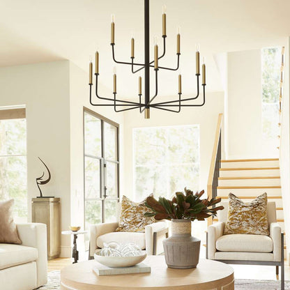 Cyan Design - Apollo Chandelier in Noir & Aged Brass - Medium - 10968 veiw 2