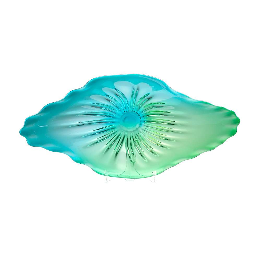 Cyan Design - Art Glass Plate in Turquoise - 04517 veiw 1