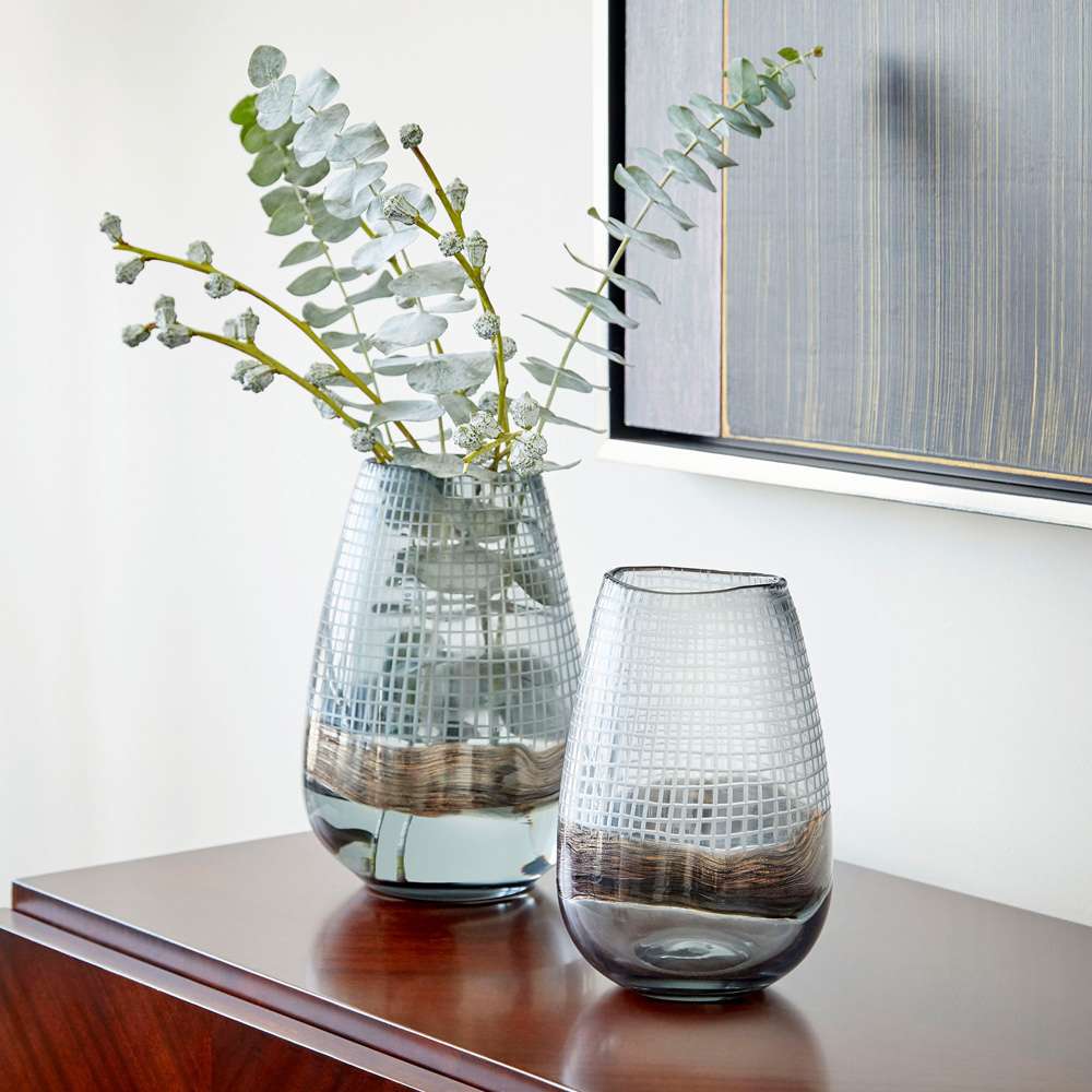 Cyan Design - Axiom Vase in Clear and Glitter Gold - Large - 09971 veiw 2
