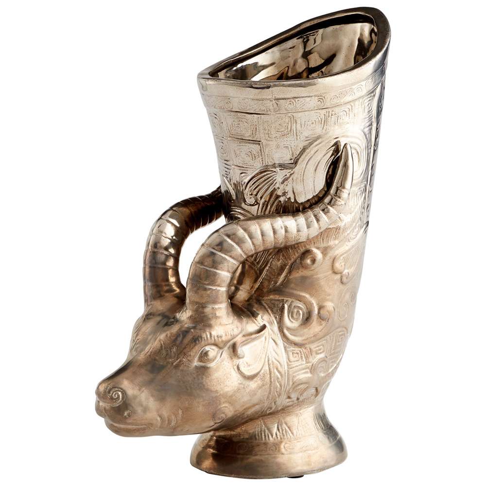 Cyan Design - Bharal Headed Vase in Polished Pewter - 09857 veiw 1