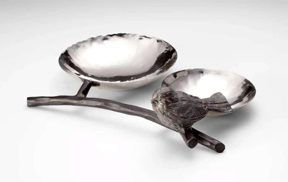 Cyan Design - Bird Tray in Silver and Bronze - 04688 - CLOSEOUT veiw 1