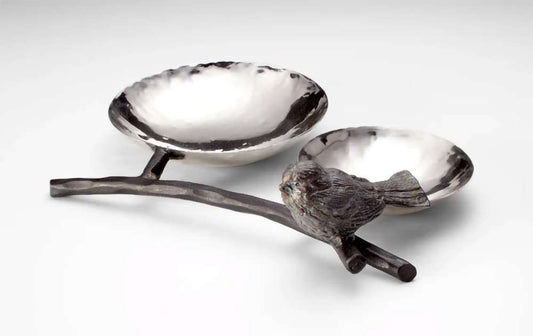 Cyan Design - Bird Tray in Silver and Bronze - 04688 - CLOSEOUT veiw 1
