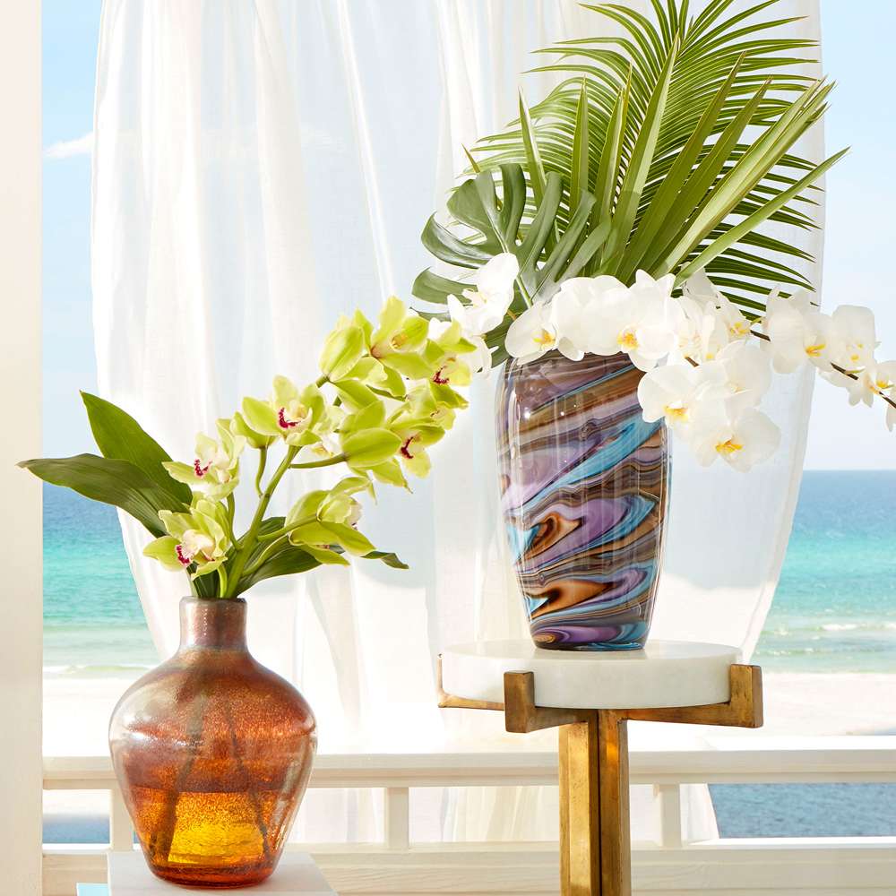 Cyan Design - Borealis Vase in Sky Blue Cafe Swirl - Small - 09523 veiw 3