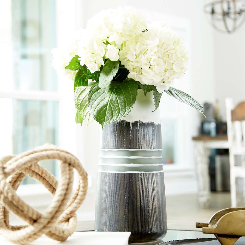 Cyan Design - Borneo Vase in Black and White - Small - 10855 veiw 2
