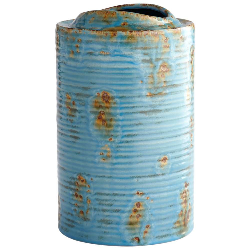 Cyan Design - Brussels Planter in Blue Glaze - Medium - 07388 - CLOSEOUT veiw 1