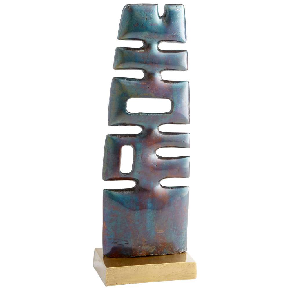 Cyan Design - Chamberlin Sculpture in Cobalt Blue and Antique Brass - 10087 veiw 1