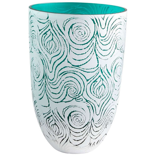 Cyan Design - Destin Vase in White and Green - Large - 08804 - CLOSEOUT veiw 1